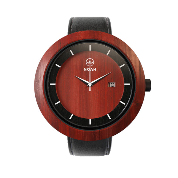 Dual Padauk & Abanos, ceas NOAH din lemn