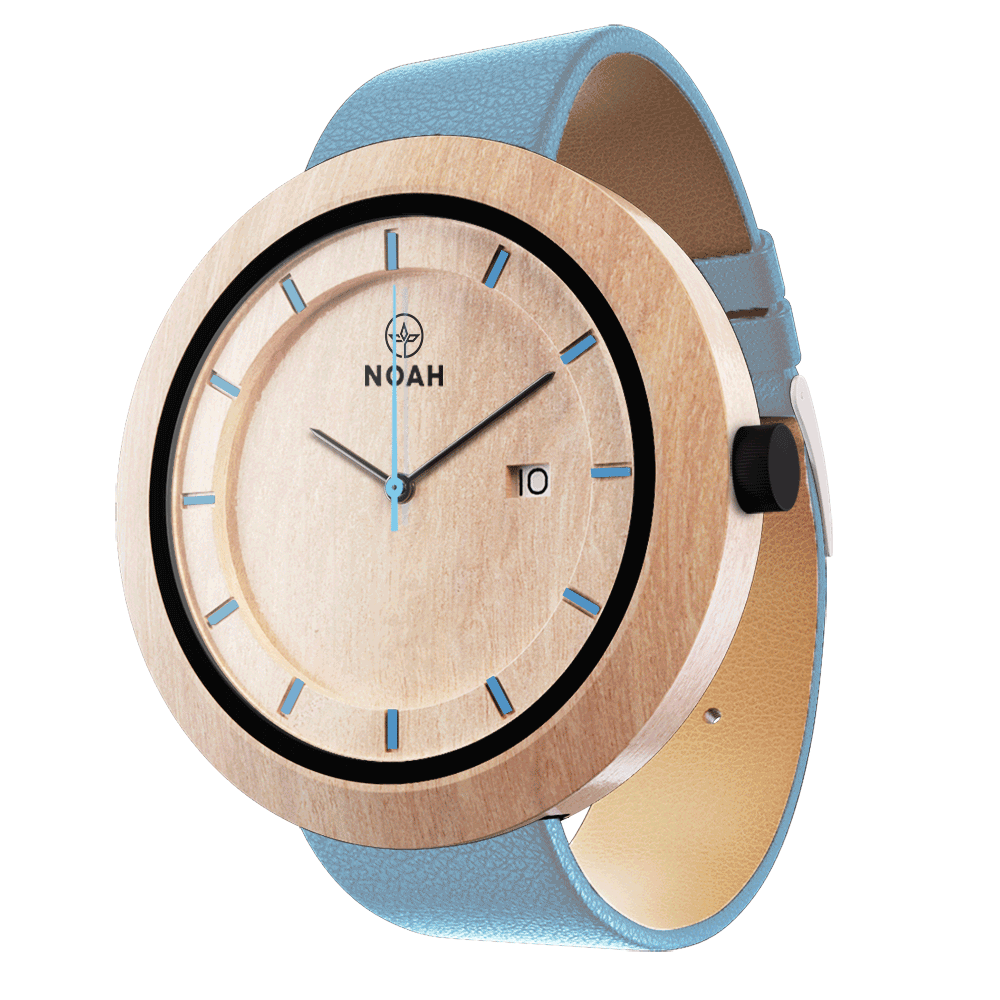 Explorer Blue, ceas NOAH din lemn (imaginea 2)