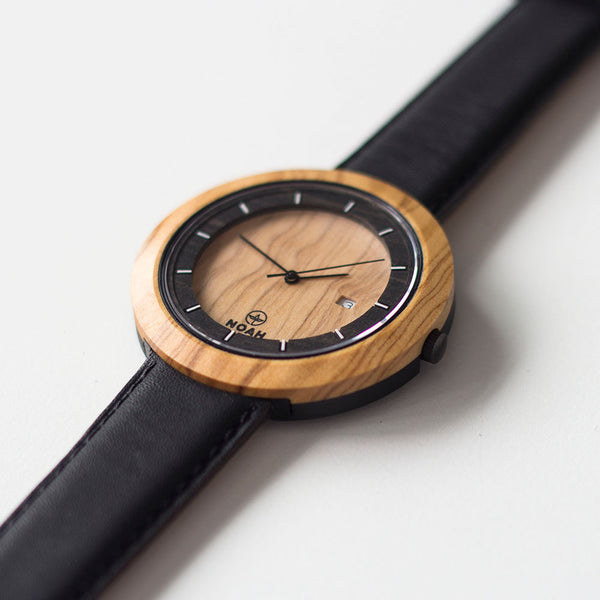 Dual Ebony - Olive, ceas NOAH din lemn