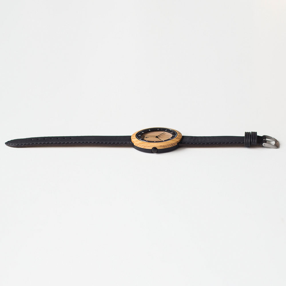 Dual Ebony - Olive, ceas NOAH din lemn (imaginea 3)